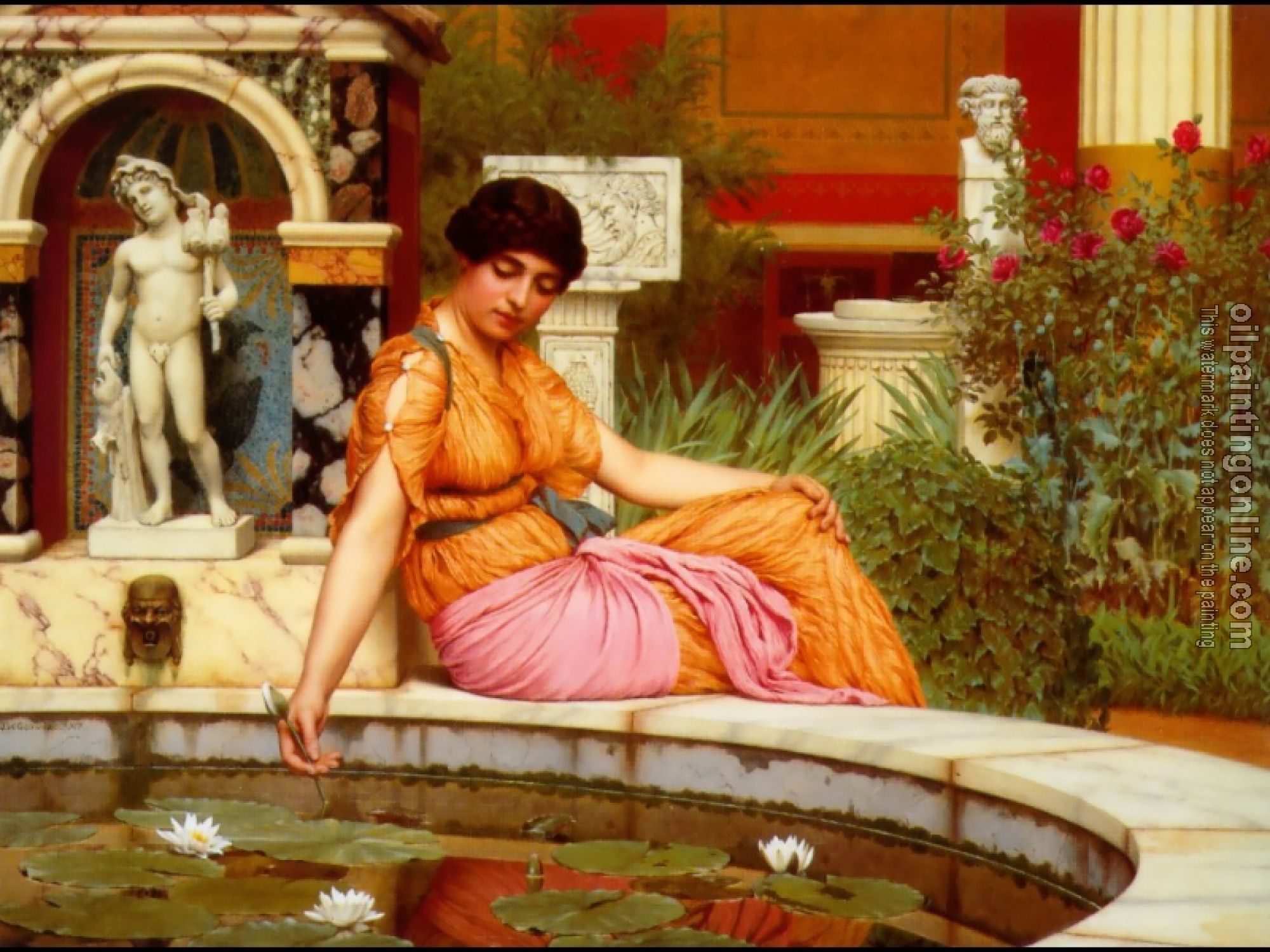 Godward, John William - A Lily Pond